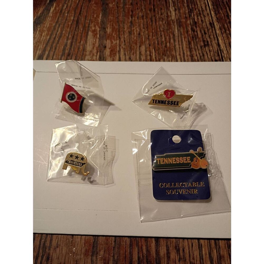 Tennessee State Pin Lot Enamel Hat Lapel Pins Souvenir Set 4pc NEW